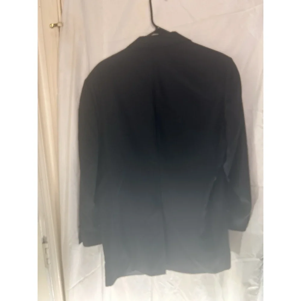 Hart Schaffner Marx Gold Trumpeter‎ Mens Suit Jacket Blazer Black Rodes USA Vtg